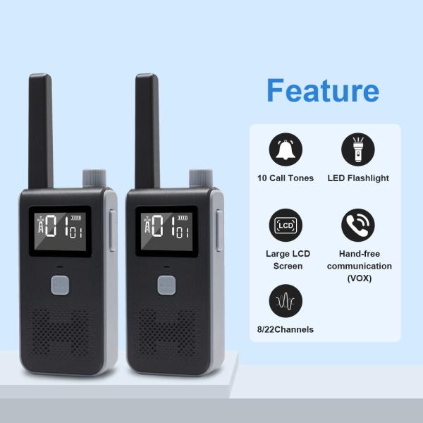 Quality Long Range Rechargeable Walkie Talkies with Vox Function LED Screen and Power Saving Mode for sale