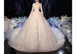 Wholesale Comfortable Elegant Lady Wedding Dress / Long Tail Lace Bridal Gown from china suppliers