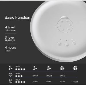 Rechargeable Portable Foldable Fan Remote Control 10000mAh Battery With Timer