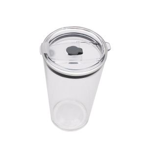 Beverage 450ml Borosilicate Glass Straw Coke Cups