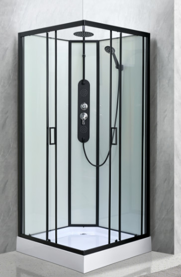 Customize Shower Room And Black Frame With Tray And Roof
