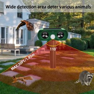 Motion Sensor and Flashing Lights Solar Animal Repeller for Outdoor Protection