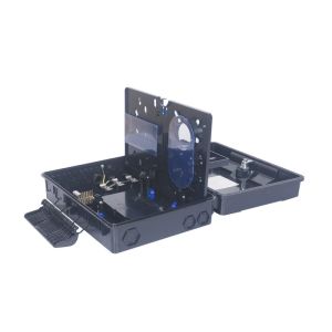 24 Core Black Fiber Optic Distribution Box Pole Installation PC ABS SMC