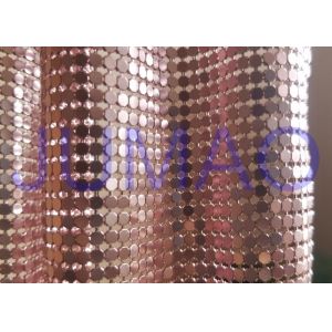 4 Mm Rose Gold Metal Mesh Fabric , Ring Connection Aluminum Brass Mesh Fabric