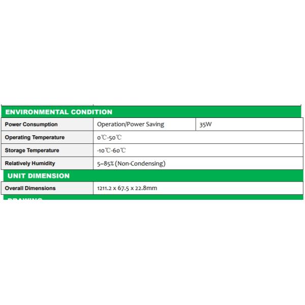 43'' Industrial Grade Ultra Wide Shelf Level Digital Stretched Bar LCD Monitor