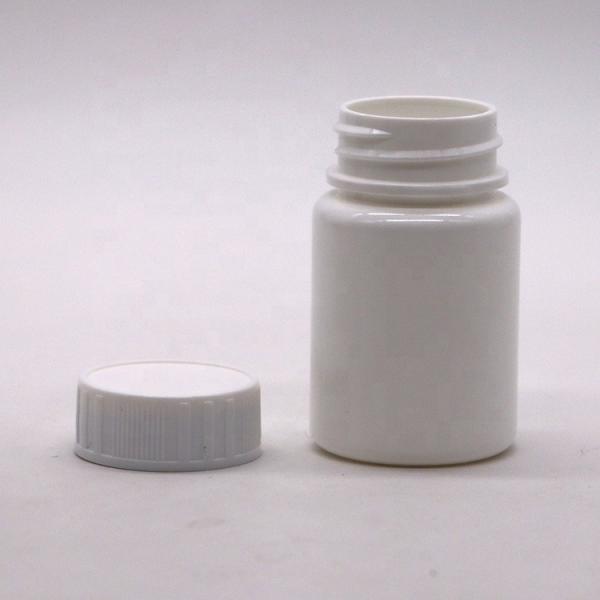 Quality 40ml Round Shape HDPE Plastic Bottle with Screw Cap and Custom Label Printing Service for sale