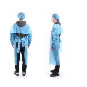 High quality custom ppes suit disposable coveralls cpe isolation gow
