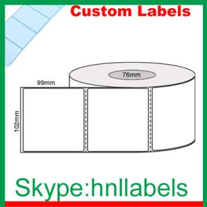 Wholesale Custom Thermal Label 102mmX99mm/1 Plain D/Thermal roll Perfs, 1,500Lpr, 76mm core from china suppliers