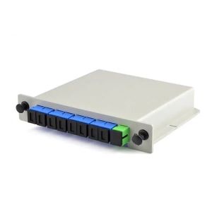 PLC Splitter 1×8 SC UPC Cassette Card Type Optical Splitter For Fiber Cabinets