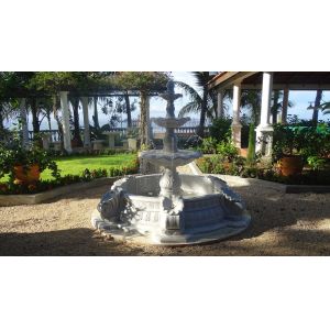 Buy cheap Garden stone white fountains,home white marble park stone fountain ,China stone from wholesalers