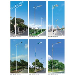 Q235 galvanized single arm polygonal or tapered park light pole