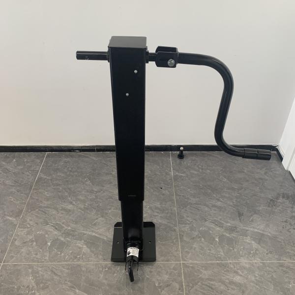 Black Square Heavy Duty 12K Trailer Jack Front Pin Side Wind