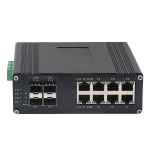 Industrial L2+ 8-Port 10/100/1000T 802.3at PoE + 4-Port 1000X SFP Managed
