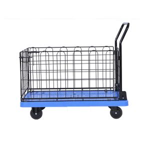 600kg Single High Guardrail Foldable Cart Trolley NR Castor SILENT Folding Push