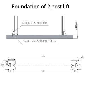 Electrical Release 2 Post 4T Gantry Design Car Lifting Machine