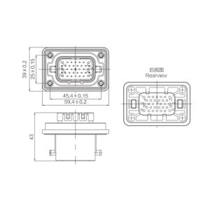 High Precision 32 Pin Multi-Pin Singal System PDU Transmission Double Locking