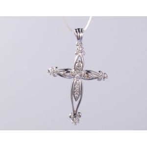 Sparkling Hollow Wrapping Cross Religious CZ Pendant for Daily Wear and Summer