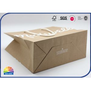 Brown Printed Kraft Paper Gift Bag Package With Knotted Handle