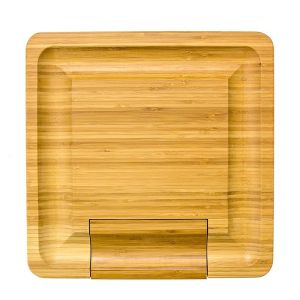 Bamboo Cheese Board Cutting Board with Square Built-In Knife And Fork Rectangle