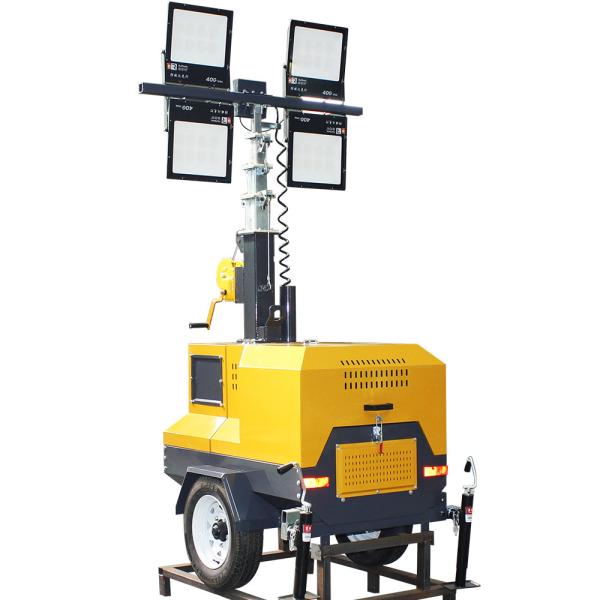 Quality 60 Ra Green Power Trailer Type Mobile Solar Led Tower Light with Dimmer Function for sale