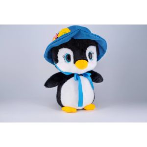 Adorable Penguin Soft Plush Toys with Blue Hat Cuddly Stuffed Animal CE EN71
