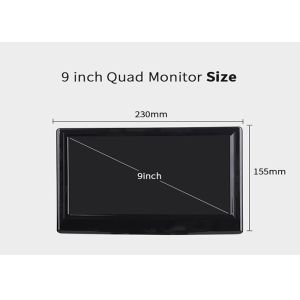 9 Inch Car TFT LCD Monitor Split Screen Quad 4 Channel Headrest RearView Display