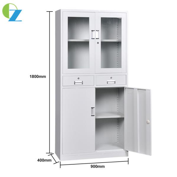 white 1mm Two Drawer Steel Filing Cabinet Assembly Structure