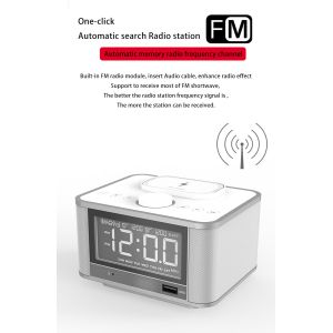 QI Charging 5W Bluetooth 4.2 Alarm Clock Speaker dock
