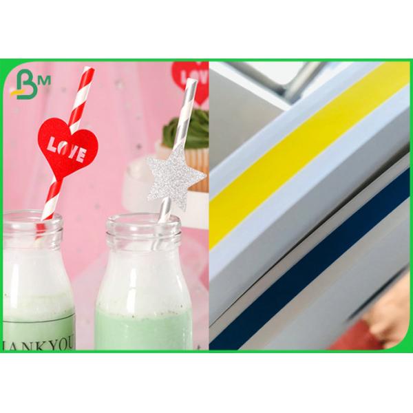 Waterproof Stripes Color 60g 120g White Kraft Paper Roll For Paper Straw