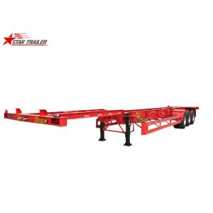 40ft 3 Axles Tipping Skeletal Container Trailer Carbon Steel Material