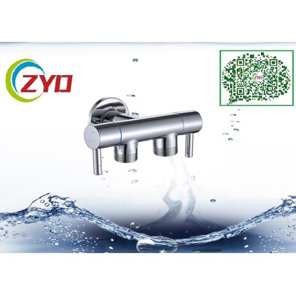 1/2"x1/2" Two Way Two Handle Brass Chrome Finish Bathroom Shower Adapter Shower