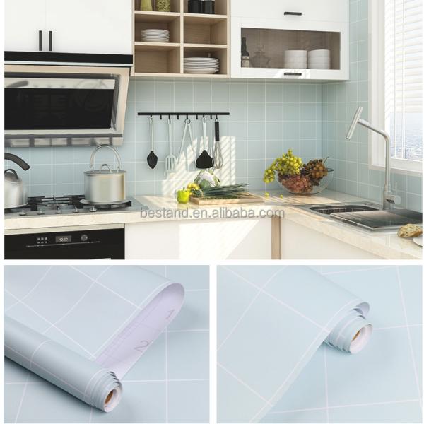 Moisture-Proof 3D Adhesive Wall Tile Stickers Geometric Design Patterns Wallpaper for Kitchen Bathroom