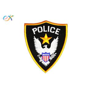 Wholesale Polyester Background Fabric Police Embroidered Patch With Merrowed Edge from china suppliers
