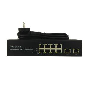Latest POE-S2008GFB 8x100Mbps PoE + 2x1000Mbps Uplink IEEE802.3af/at PoE Switch