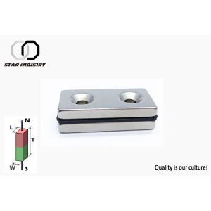 China High Precision Countersunk Magnets Block Strong Magnets With Hole on sale