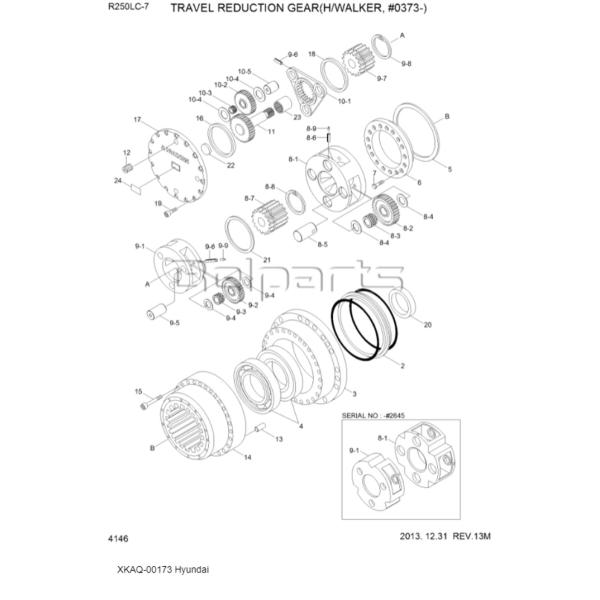 Belparts R250LC-7 R290LC-7 R300LC-7 Excavator XKAQ-00173 Travel Device Final Drive Floating Seal