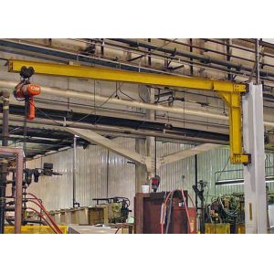 180 Degree Swing Jib Crane With Electric Hoist Wall Mounted 1 Ton For Dock