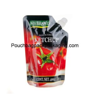 Custom stand up pouch with spout for Mayonnaise packaging from China