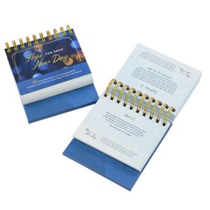 Custom Printed Table Calendar Standing Flip Design Day Spiral Coil Binding Desk