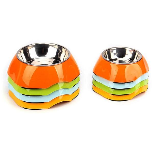 Quality Two Size Multi Color Cool Pet Bowls , A5 Melamine With Anti Slip Pet Dishes Bowls for sale