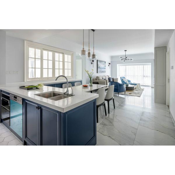 Quartz Stone Countertop Complete Set Kitchen Wall Cupboard with Veneer/Lacquer Finish