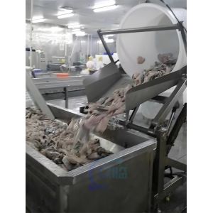 Shrimp processing and feeding machine for large insulated giant refrigerator