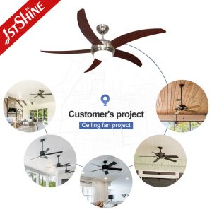 Modern Style 5-Blade MDF Ceiling Fan with LED Lights and Remote Control from