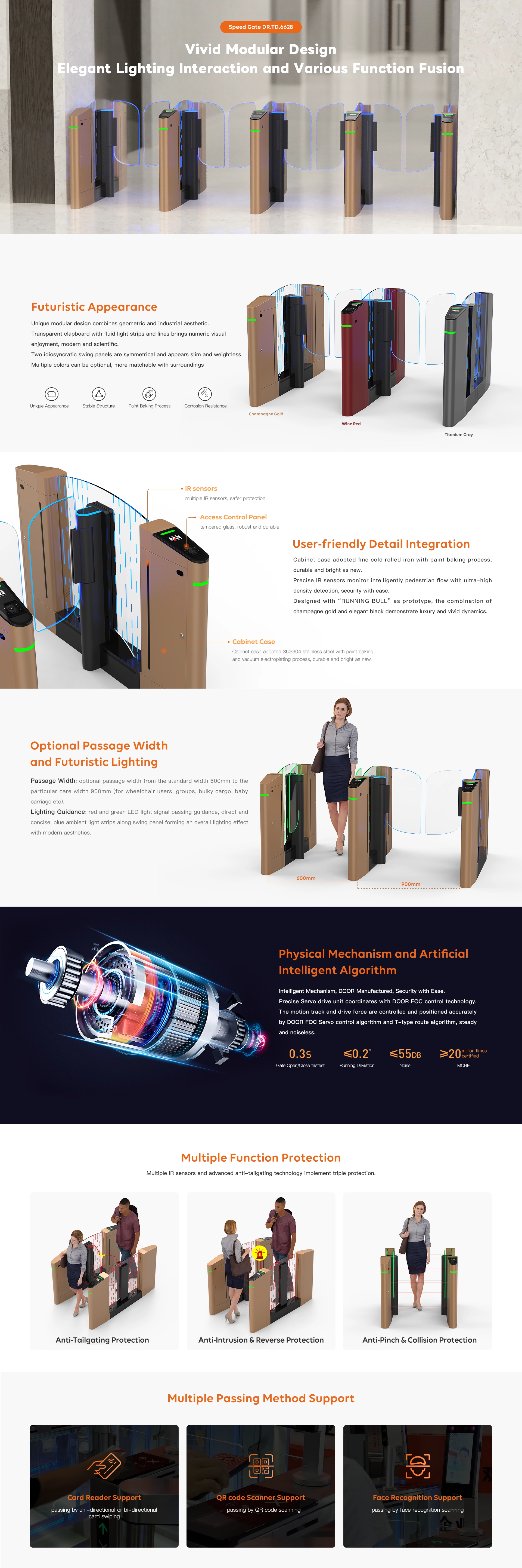 Smart Speed Gate Turnstile with Servo Motor for Access Control