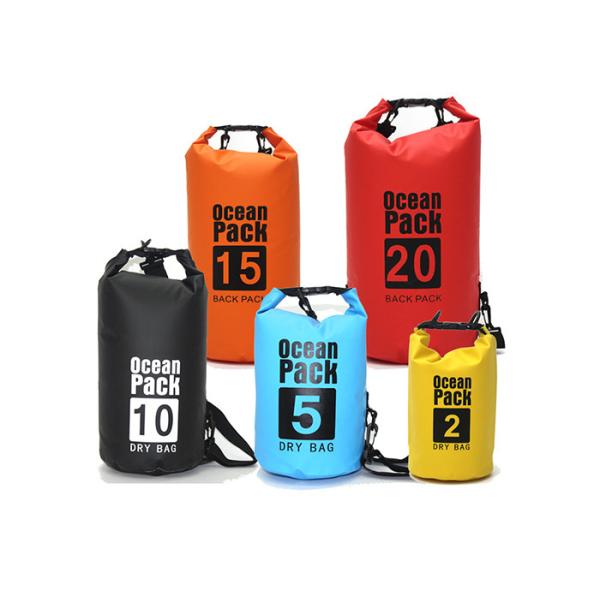 Lightweight PVC Waterproof Dry Bag Backpacking Silk Screen Printed