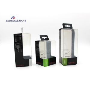Super Clear PET Window Hard Plastic Box Packaging With Hang Strip On Top