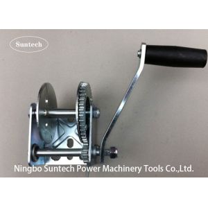 800 Lb Manual Hand Winch With Strap , Hand Crank Boat Winch