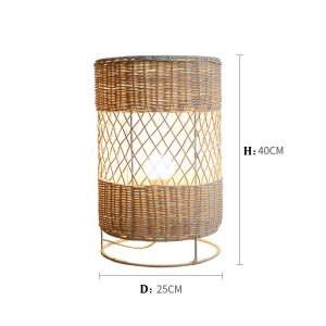 Handmade Led rattan wicker floor lamp For Living Room Decoration