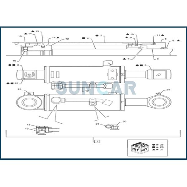 PX01V00073R300 Dozer Cylinder Seal Repair Kit fits CNH CX31B CX36B