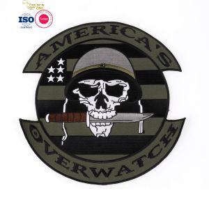 Fill In Color Embroidered Badge Patch , School Uniform Hand Embroidery Badges